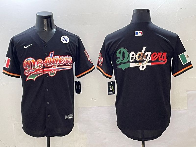 Men Los Angeles Dodgers Blank Black rainbow Nike 2025 MLB Jersey style 10